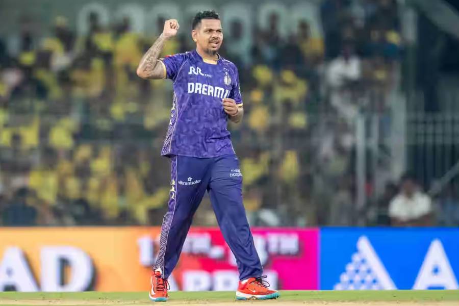 Sunil Naren celebrating wicket IPL 2025 CSK vs KKR