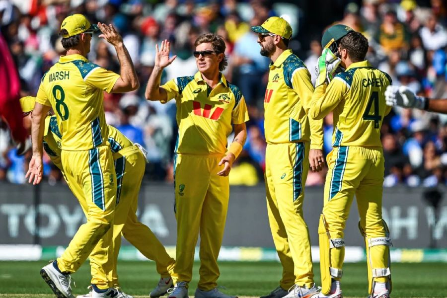 Adam Zampa with Australian cricketers