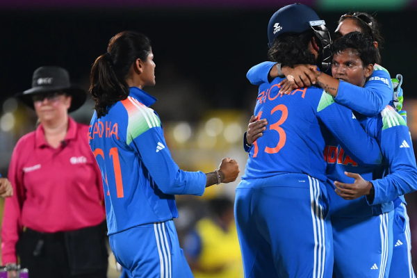 Deepti Sharma celebrating wicket in WCWC 2025